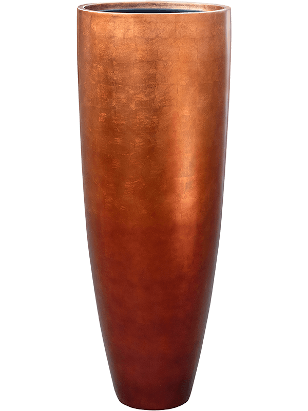 Vaso Baq Metallic Silver Leaf Partner Matt Copper Planter (with Insert Pot)