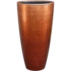 Vaso Baq Metallic Silver Leaf Partner Matt Copper Planter (with Insert Pot)