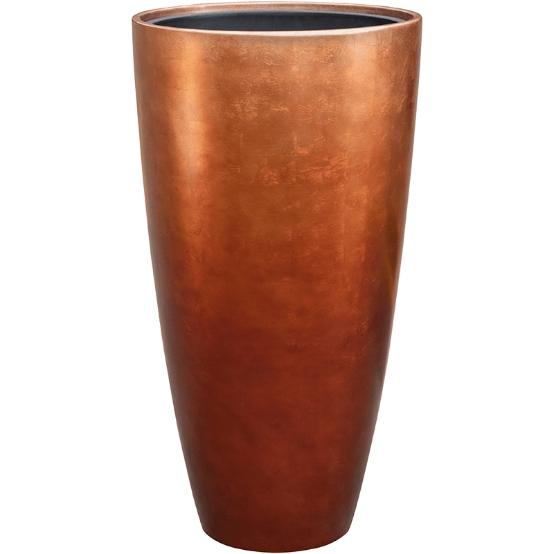 Vaso Baq Metallic Silver Leaf Partner Matt Copper Planter (with Insert Pot)