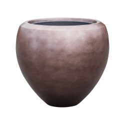 Vaso Baq Metallic Silver Leaf Couple Matt Coffee (with Liner)