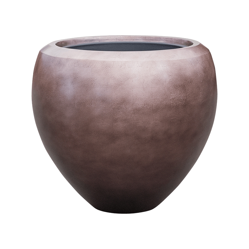 Vaso Baq Metallic Silver Leaf Couple Matt Coffee (with Liner)