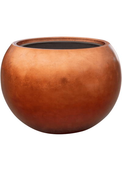 Vaso Baq Metallic Silver Leaf Globe Matt Copper Ideal For Artificial Plants