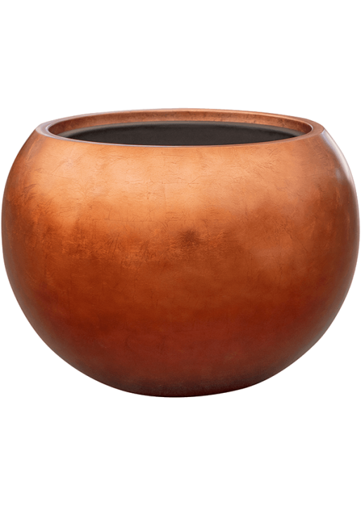 Vaso Baq Metallic Silver Leaf Globe Matt Copper Ideal For Artificial Plants