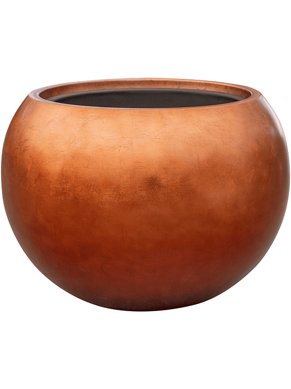 Vaso Baq Metallic Silver Leaf Globe Matt Copper Ideal For Artificial Plants