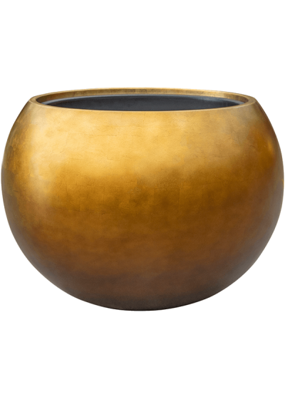 Vaso Baq Metallic Silver Leaf Globe Matt Honey Premium Quality Planter