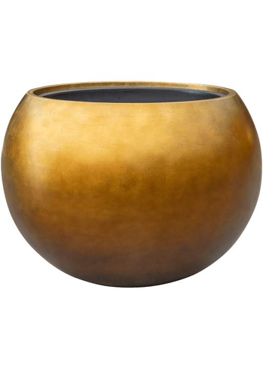 Vaso Baq Metallic Silver Leaf Globe Matt Honey Premium Quality Planter