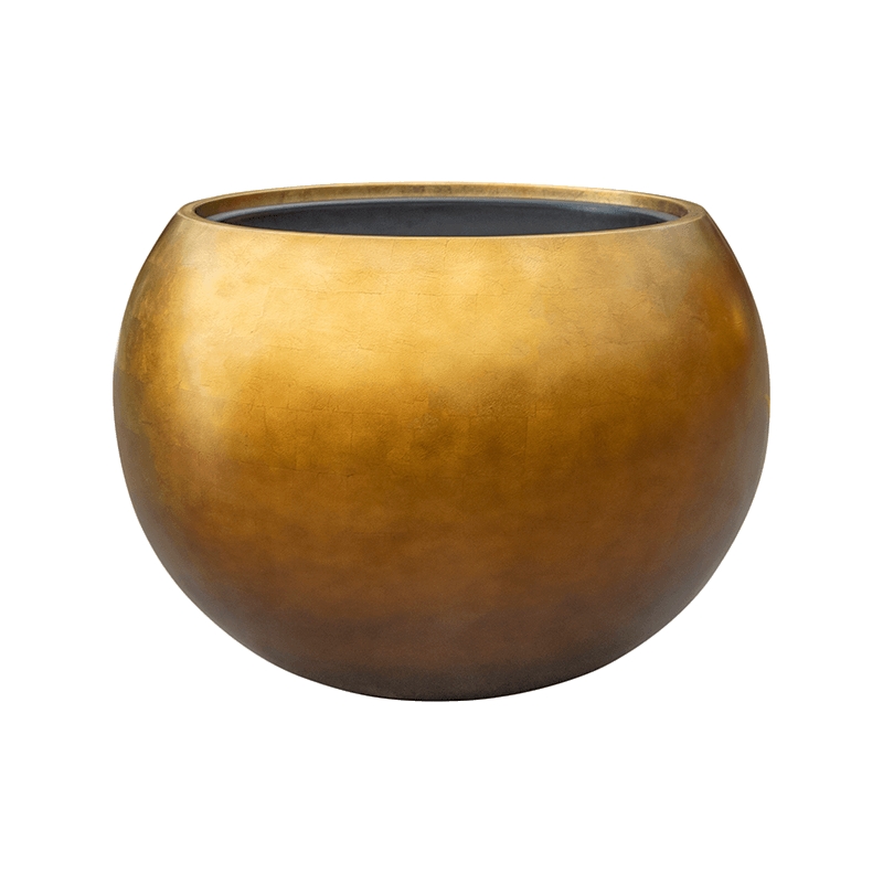 Vaso Baq Metallic Silver Leaf Globe Matt Honey Premium Quality Planter