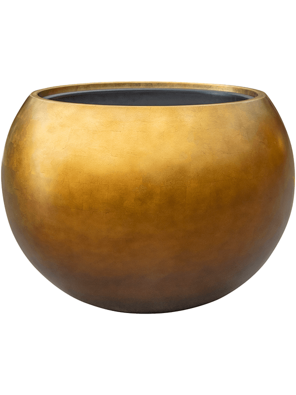 Vaso Baq Metallic Silver Leaf Globe Matt Honey Premium Quality Planter