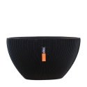 Vaso Capi Planter Oval Groove Black