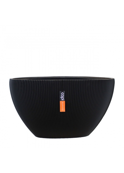Vaso Capi Planter Oval Groove Black