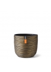 Vaso Capi Planter Ball Rib Gold Black