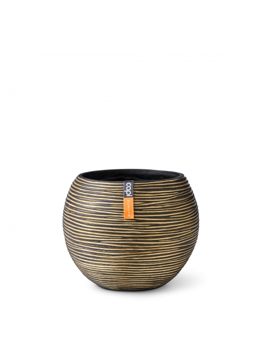Vaso Capi Vase Ball Rib Black Gold