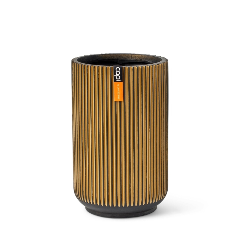 Vaso Capi Vase High Groove Black