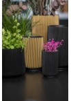 Vaso Capi Vase High Groove Black