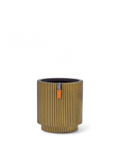 Vaso Capi Vase Cylinder Groove Black