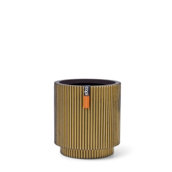Vaso Capi Vase Cylinder Groove Black