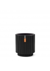 Vaso Capi Vase Cylinder Groove Black