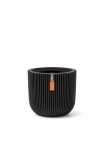 Vaso Capi Planter Ball Groove Black