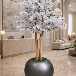 Albero di ciliegio artificiale Biancaneve 230 cm