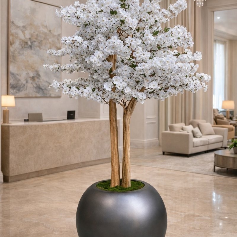 Albero di ciliegio artificiale Biancaneve 230 cm