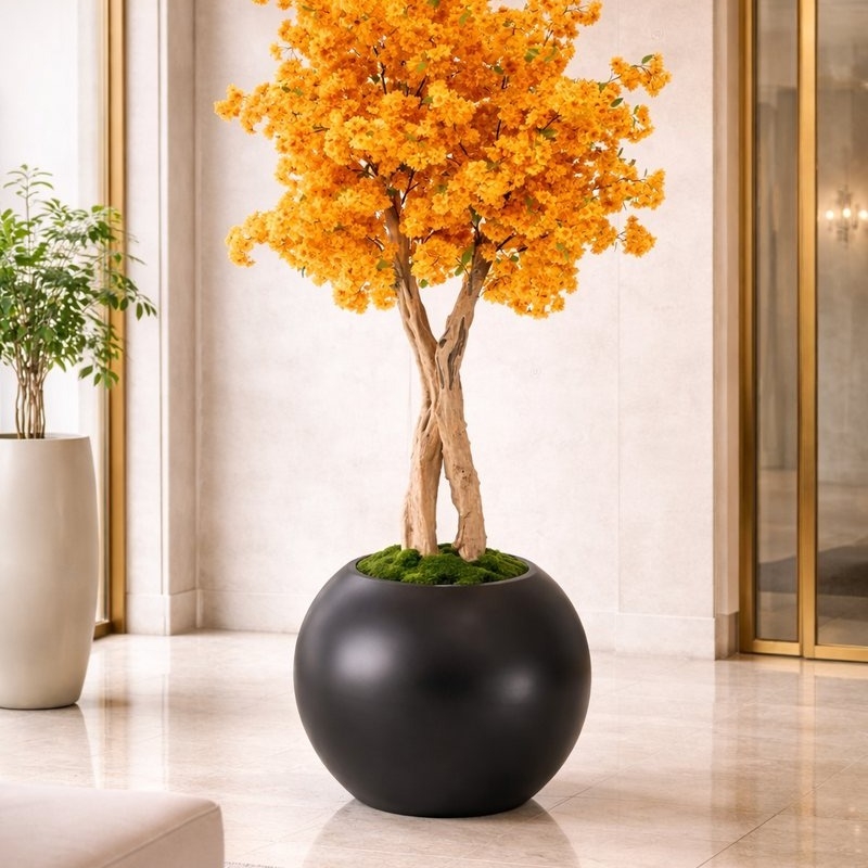 Albero di ciliegio giallo artificiale Sole 240 cm