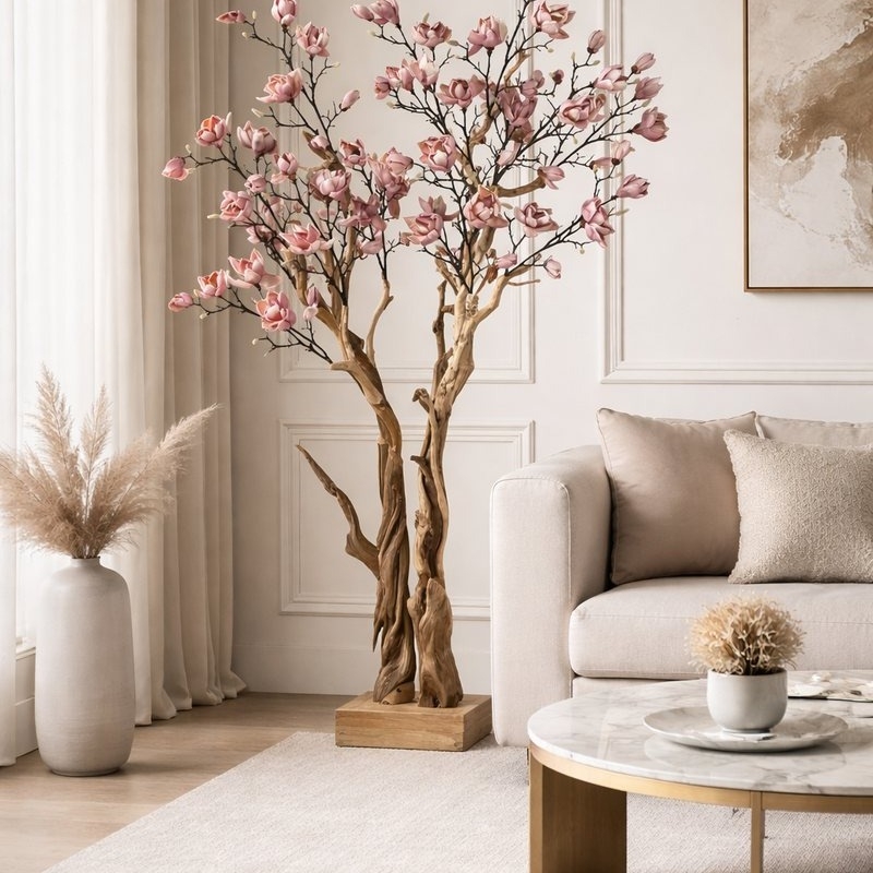 Magnolia rosa artificiale Haru 170 cm
