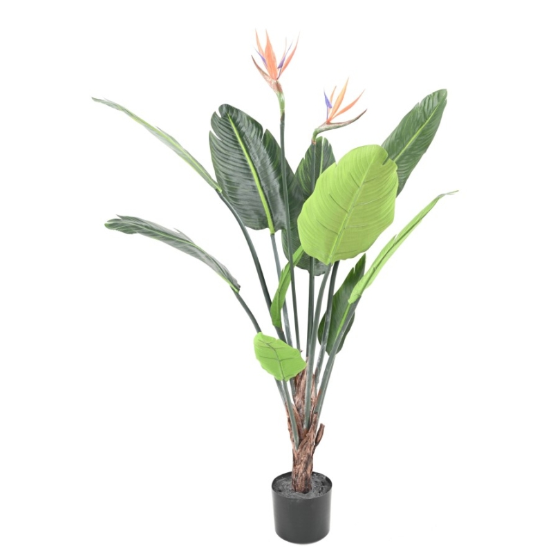 Artificial Strelitzia 2 flowers 10 leaves 120 cm