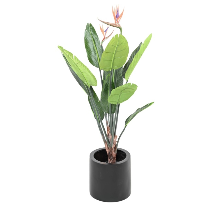 Artificial Strelitzia 2 flowers 10 leaves 120 cm