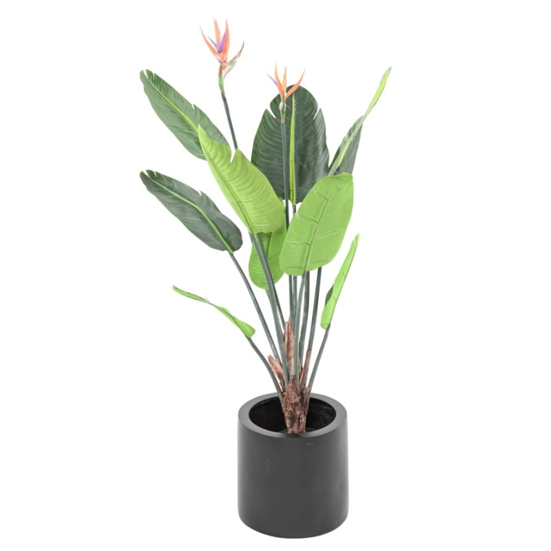 Artificial Strelitzia 2 flowers 10 leaves 120 cm
