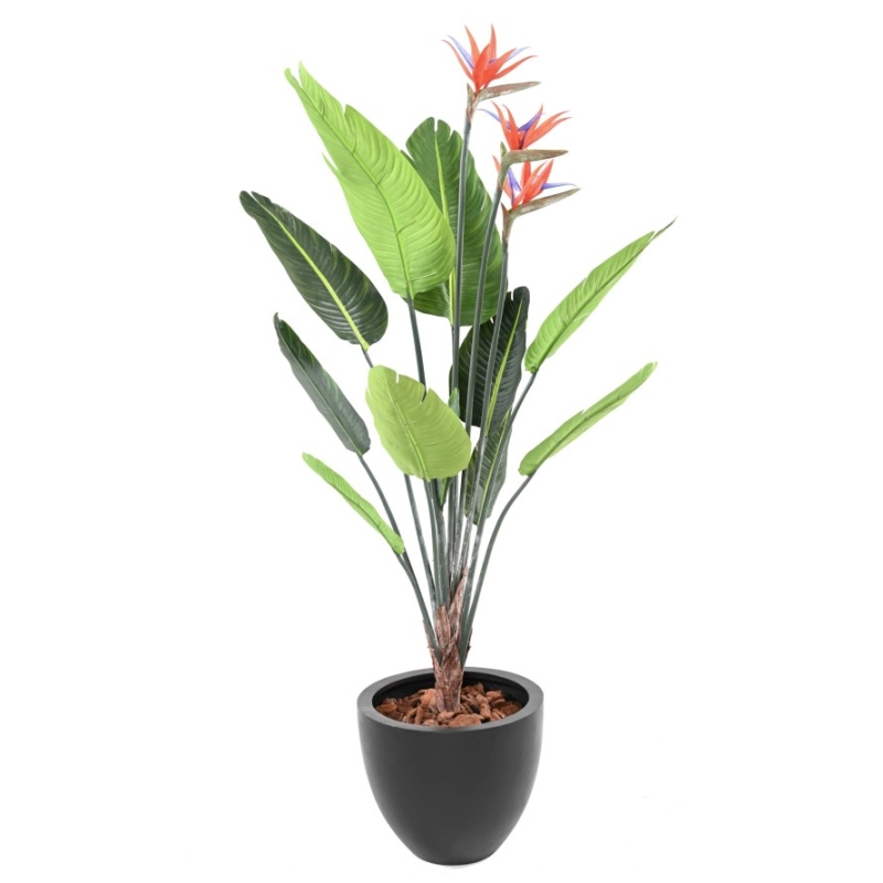 Artificial Strelitzia 3 flowers 11 leaves 150 cm