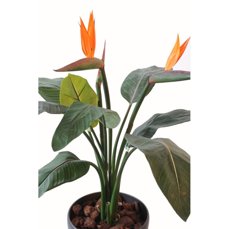 Strelitzia artificiale 2 fiori 1 bocciolo 95 cm
