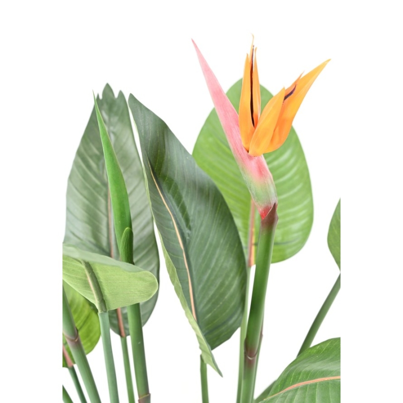 Strelitzia artificiale 2 fiori 2 boccioli 110 cm
