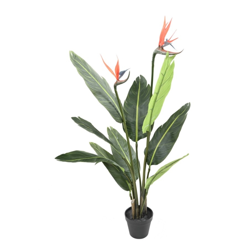 Artificial Strelitzia 2 flowers 9 leaves 95 cm