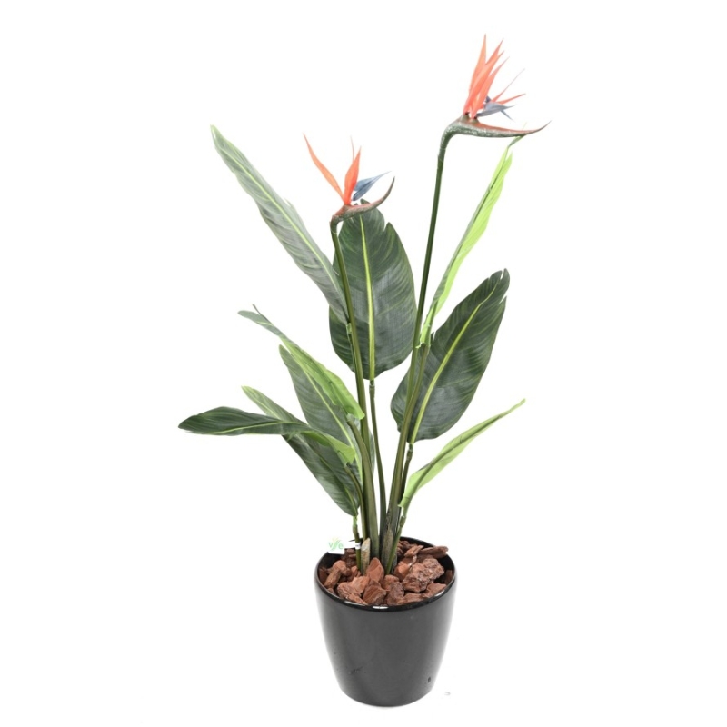 Artificial Strelitzia 2 flowers 9 leaves 95 cm