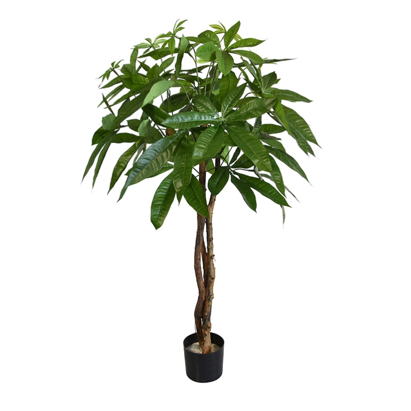 Pianta artificiale a palla Pachira su stelo 75 cm