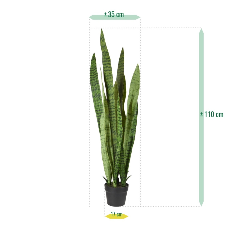 Pianta artificiale di Sanseveria 110cm - verde