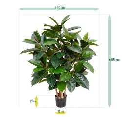 Pianta artificiale Elastica Robusta 90cm - FR - ignifuga
