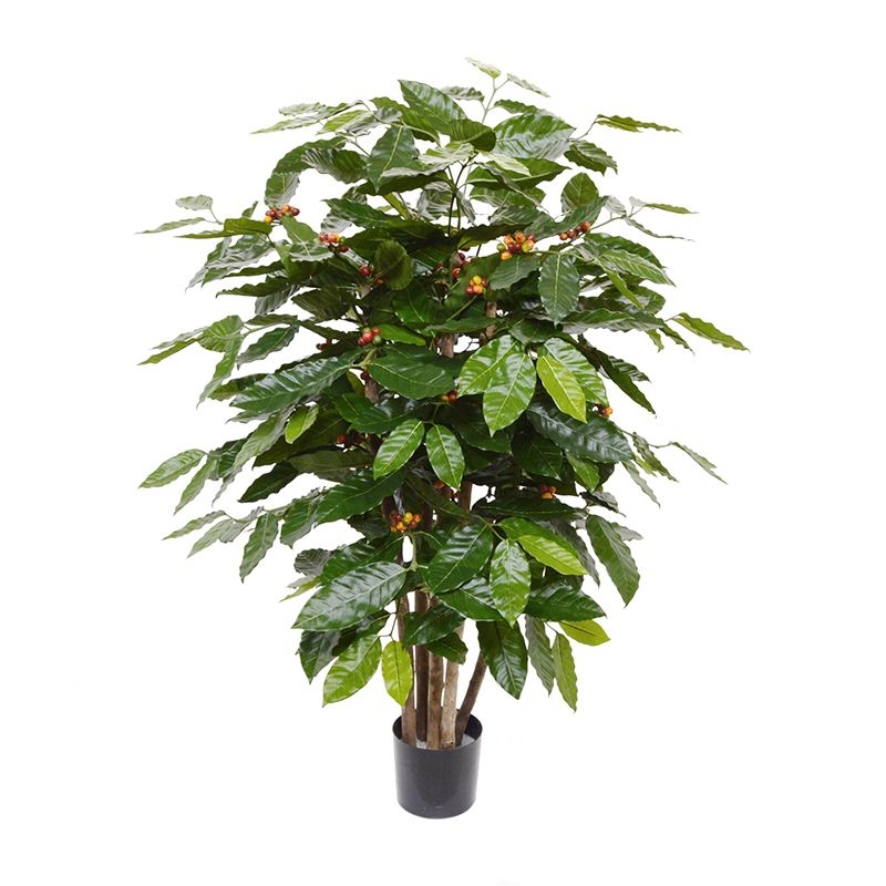 Pianta artificiale di caffè arabica 100 cm