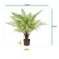 Pianta artificiale di felce forestale 80 cm