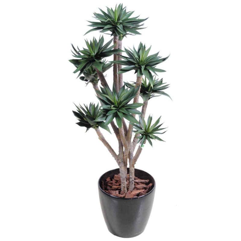 Agave artificiale 2 tronchi 9 teste 105 cm