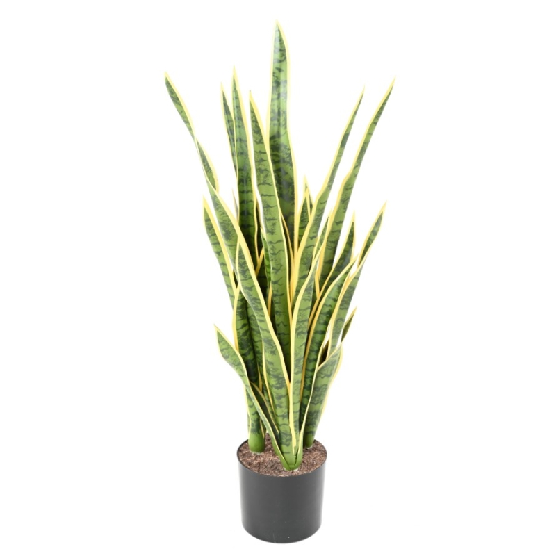 Artificial variegated sansevieria in pot 85 cm