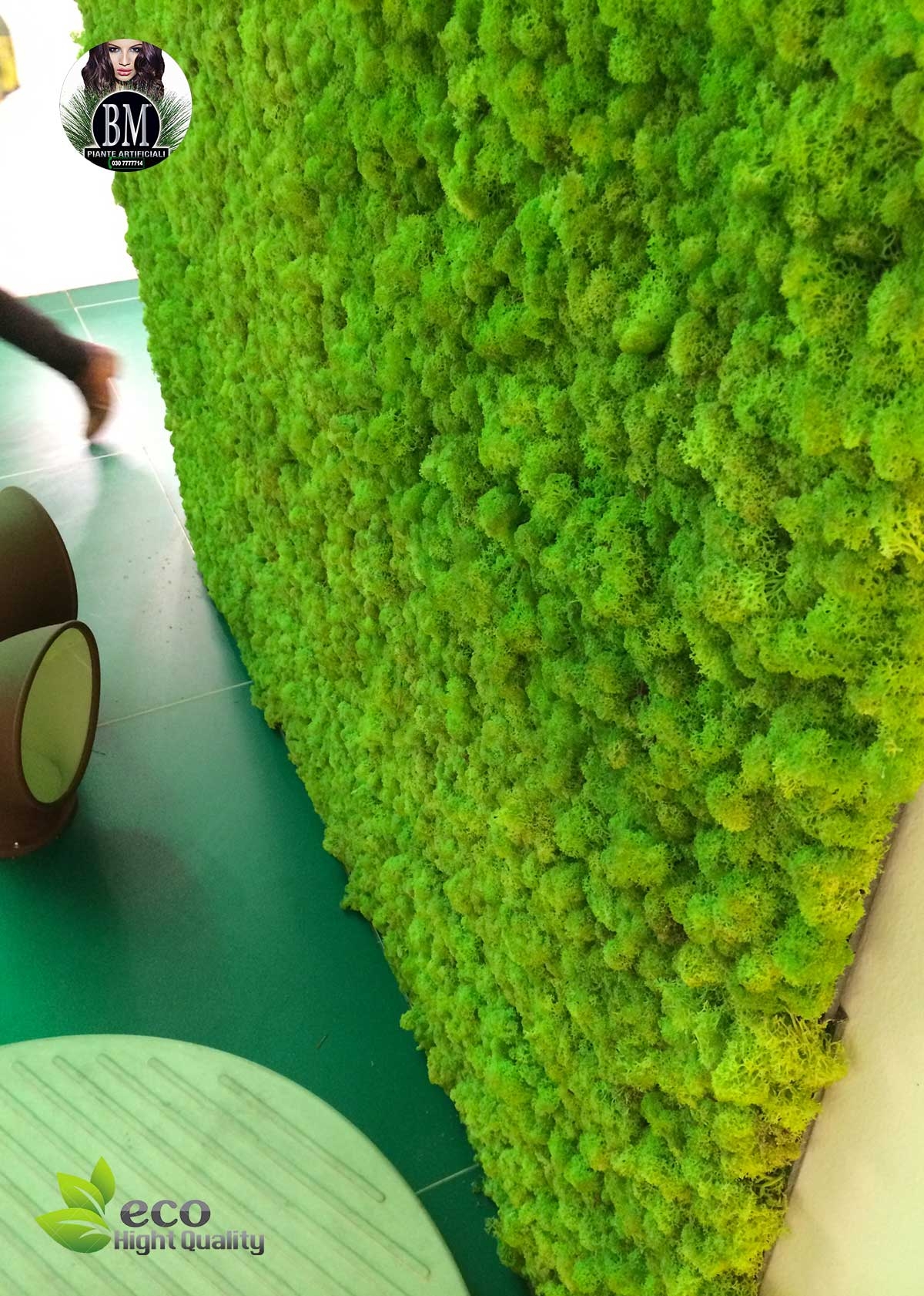 PIASTRELLE PER PARETI DI LICHENE NATURALE LUX™ Stabilizzato - Pannelli da 40x60cm VERDE LIME